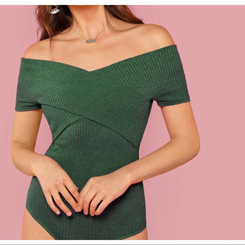 SheIn cross wrap rib knit bodysuit